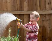 Un jardinero en el jardín